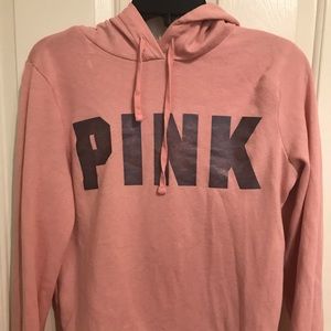 Pink hoodie.